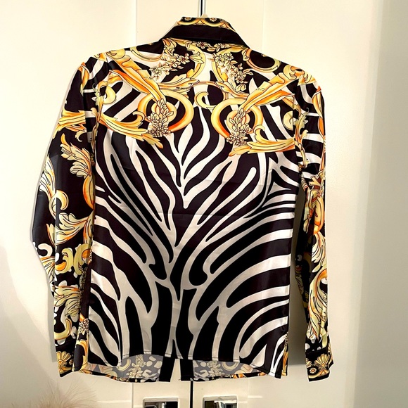 QPZM ANIMAL PRINT LONG SLEEVE BUTTON DOWN S/M - Picture 3 of 3